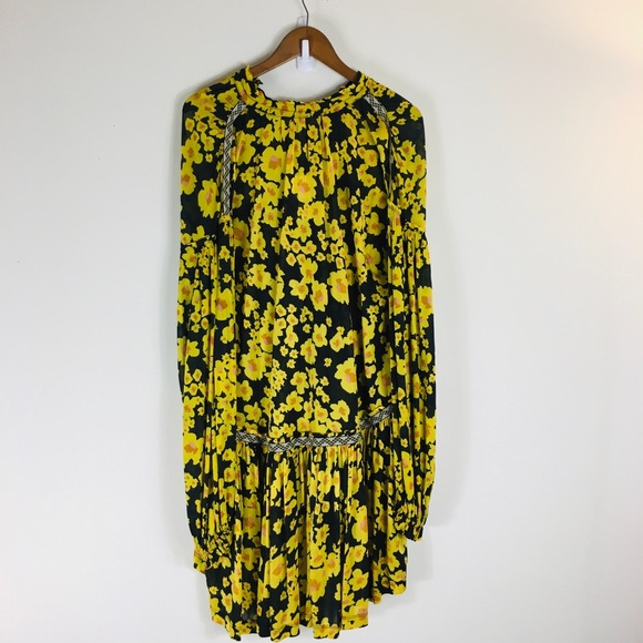 Free People Yellow Floral Tunic Dress Sz S NWT - Picture 12 of 13